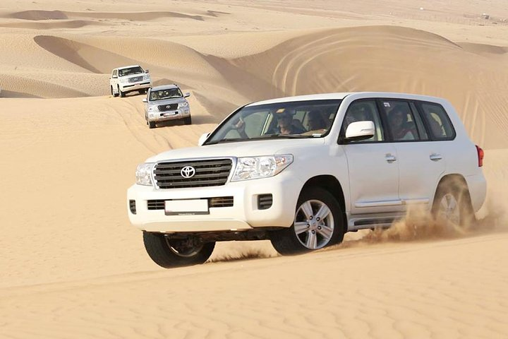 Experience the thrill of navigating Dubai's majestic sand dunes in a 4x4 combining adventure with the stunning beauty of the desert landscape and rich Bedouin culture.